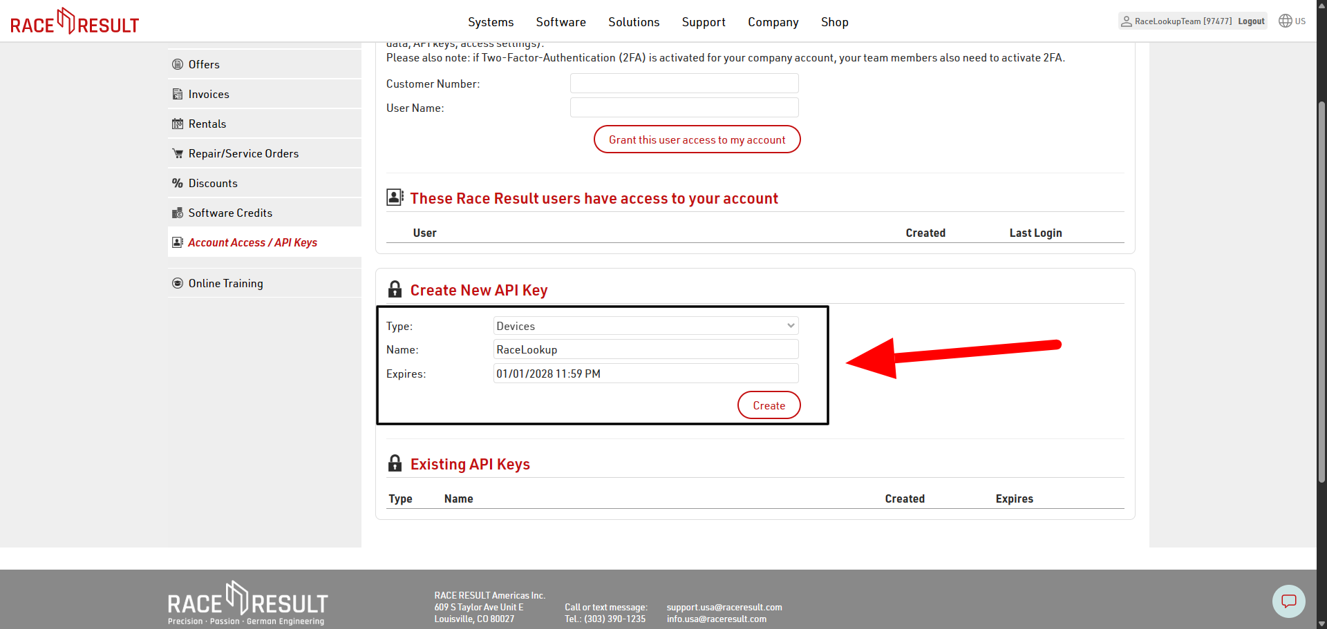 Enter API Key Details